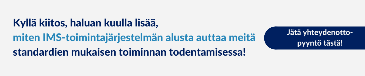 Yhteydenottopyyntö standardit ja IMS, Arter Oy