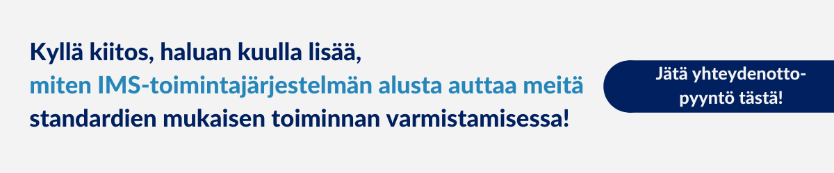 Yhteydenottopyyntö standardit ja IMS, Arter Oy