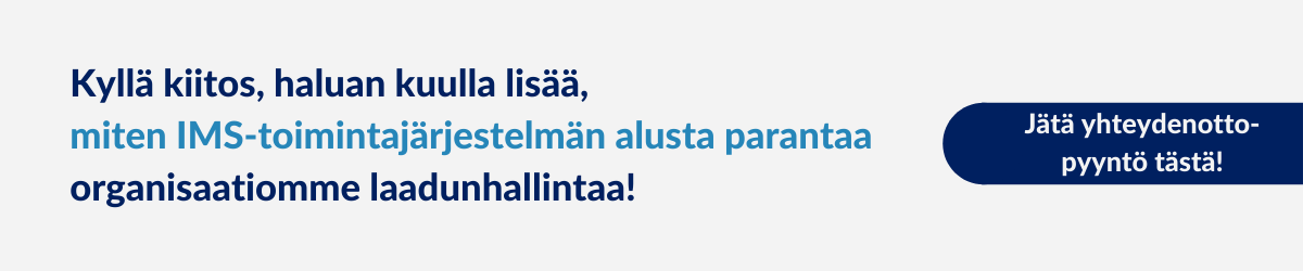 Yhteydenottopyyntö. laadunhallinta ja IMS, Arter Oy