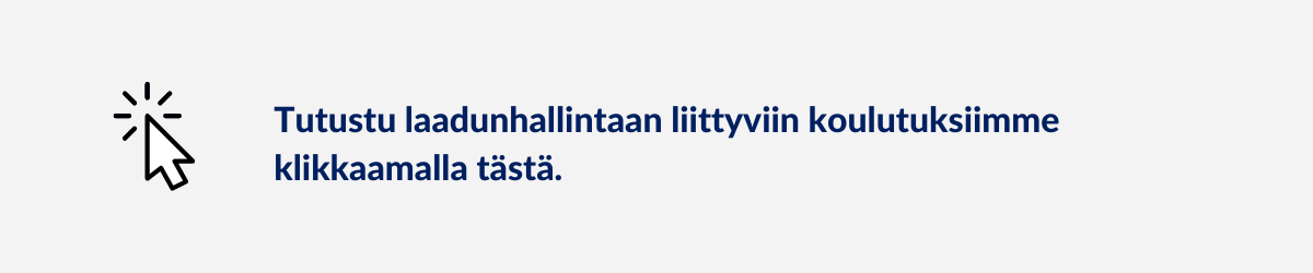 Laadunhallintaan liittyvät koulutukset, Arter Oy