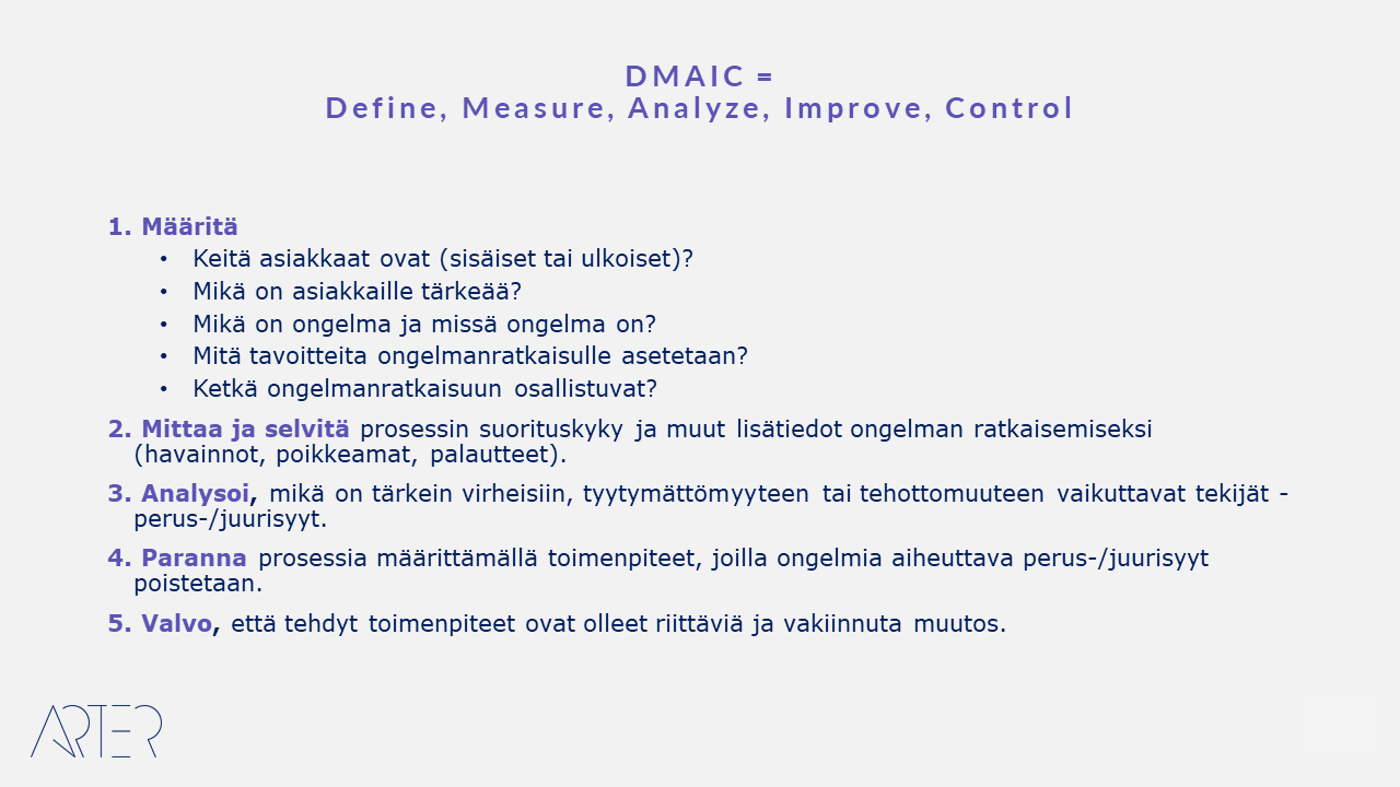 DMAIC, Arter Oy