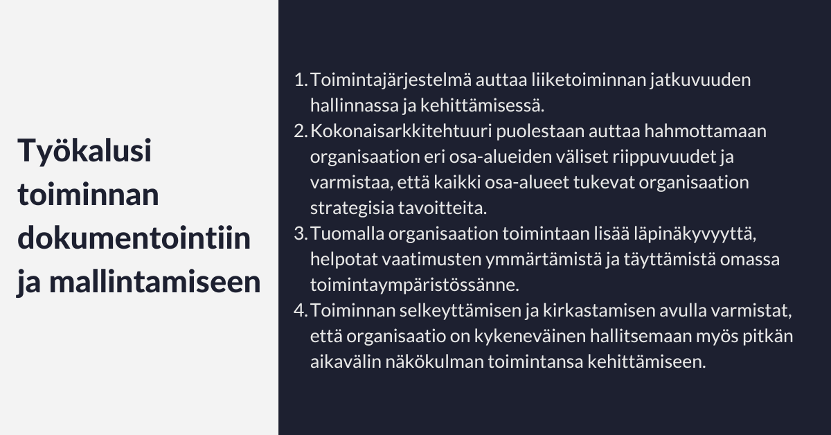 Työkalusi toiminnan dokumentointiin ja mallintamiseen, Arter Oy